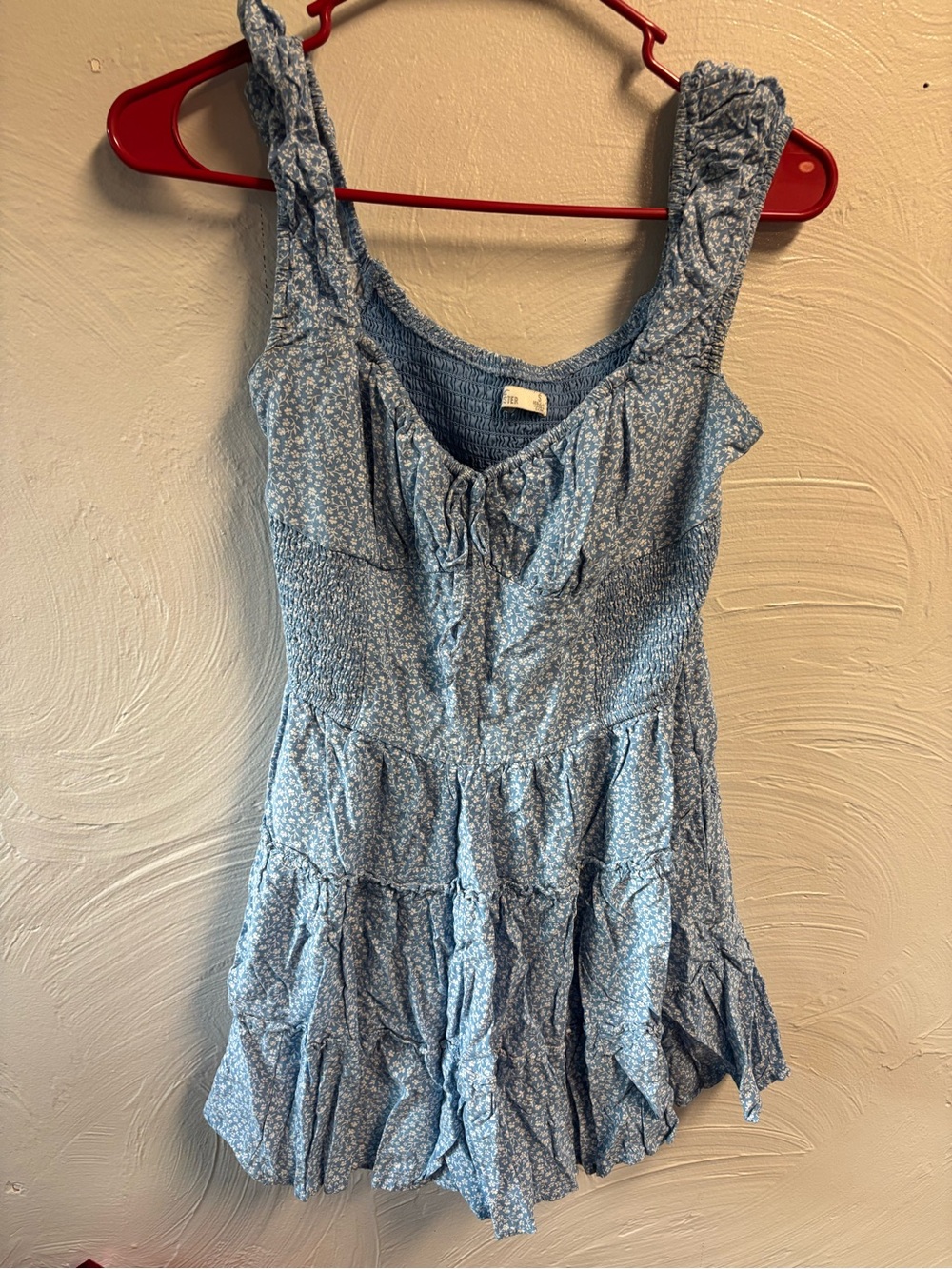 Hollister Light Blue Floral ruffle romper